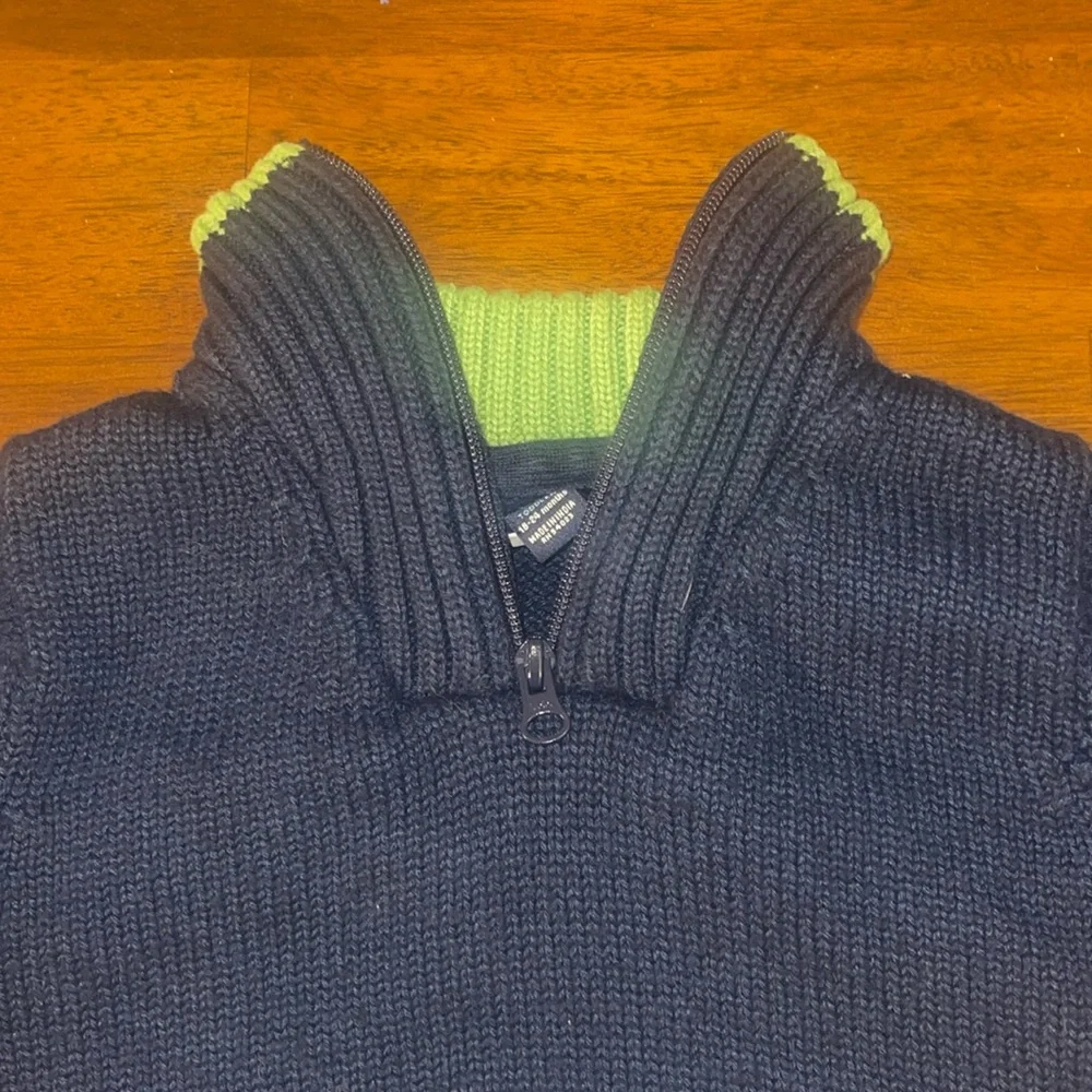 Baby Gap Lot -Boys Faux Fur lined jacket & 1/4 zip sweater. 18-24 months…